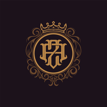 Victorian style monogram with initial AZ or ZA. Badge logo design. can be applied on stationery, invitations, signage, packaging, or even as a branding element and etc