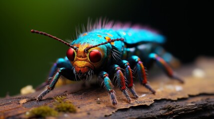 Fototapeta premium Macro Photography of a Colorful Insect with Intricate Details