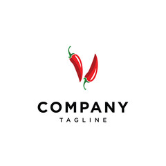 Fototapeta premium Letter V Chilli Spicy logo icon vector template.eps 