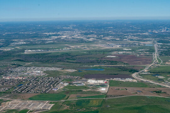 Aerial view of Austin Bergstrom International Airport AUS in Austin, Texas