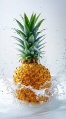 Pineapple Splashing Into Water, Fun and Refreshing Tropical Fruit Dive