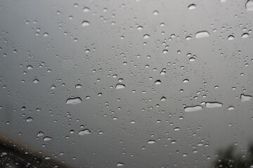 raindrops on the front of the car window