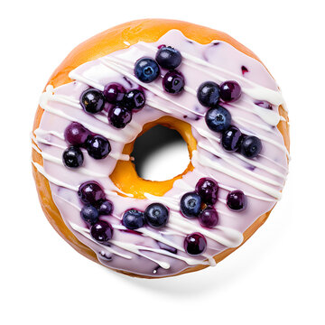  Blueberry Donut on a transparent background