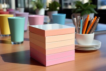 A disposable sticky note pad with a pen, ready for quick notes on an office desk
