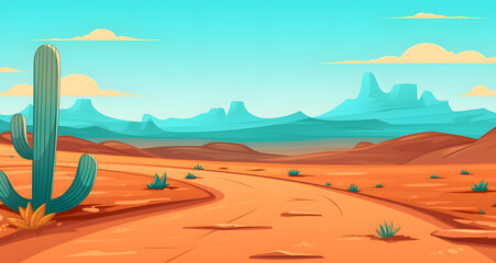 the cartoon desert is very colorful