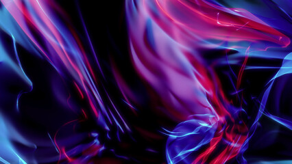 Abstract background with smooth blue and pink smoke patterns on a dark backdrop.