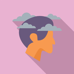 Human sick problem icon flat vector. Dizziness sick. Expression adult