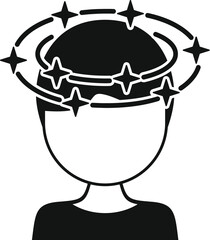 Head dizziness problem icon simple vector. Health ill. Human sick expression