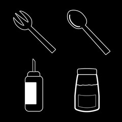 cookware or kitchenware icon set, vector illustration