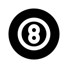 billiard ball glyph icon