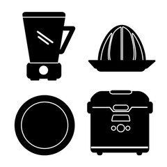 cookware or kitchenware icon set, vector illustration