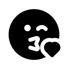 kiss glyph icon