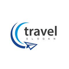 Travel agency business logo. transport, logistics delivery logo design. paper airline illustration.