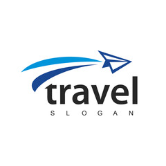 Travel agency business logo. transport, logistics delivery logo design. paper airline illustration.