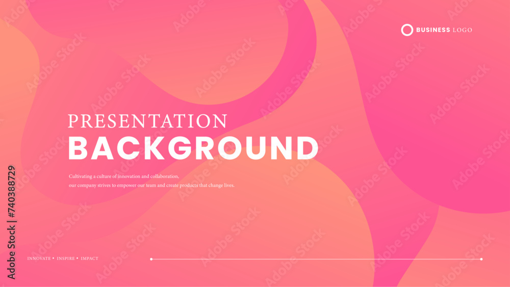 Aufkleber pink and peach vector abstract simple background with wave and liquid shapes. presentation backgroun