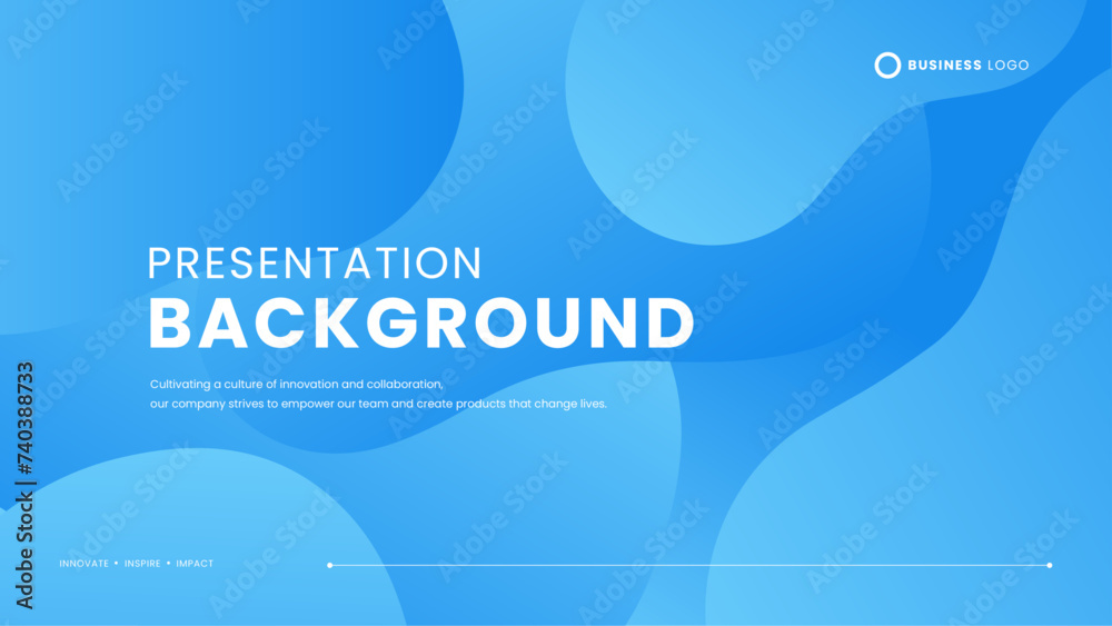 Aufkleber blue vector abstract simple background with wave and liquid shapes. presentation background template