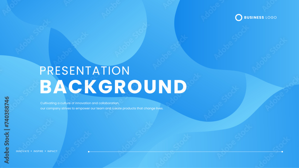Aufkleber blue vector modern abstract simple background with wave and liquid elements vector illustration. pre