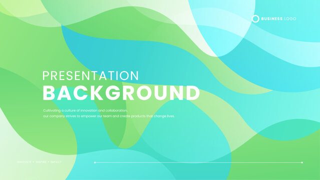 Green white and blue vector simple abstract background with waves and liquid. Presentation background template