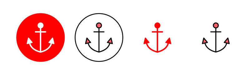 Anchor icon set illustration. Anchor sign and symbol. Anchor marine icon.