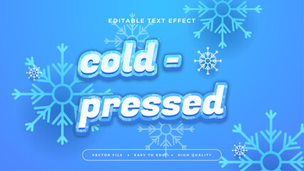 Obraz na płótnie Canvas Blue and white cold pressed 3d editable text effect - font style