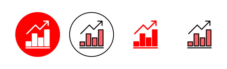 Growing graph Icon set illustration. Chart sign and symbol. diagram icon