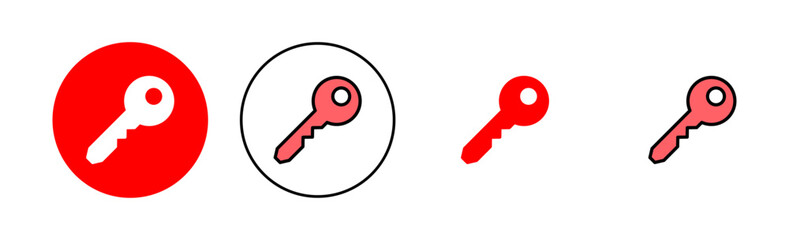 Key icon set illustration. Key sign and symbol.