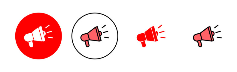 Megaphone icon set illustration. Loudspeaker sign and symbol