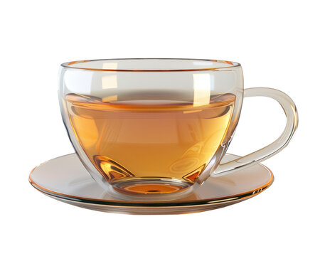 Tea with cup isolated on transparent background