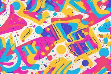 illustration of children cartoon color splash background