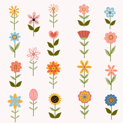 Cute simple flowers, simple flowers, simple flowers illustration,simple flowers vector