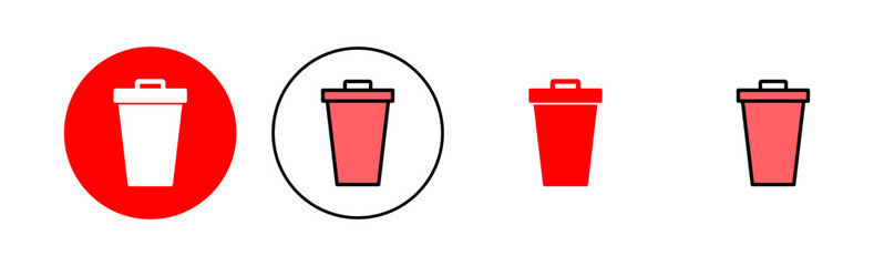 Trash icon set illustration. trash can icon. delete sign and symbol.