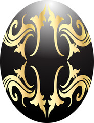 The easter egg Black and gold  for holiday concept..