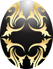 The easter egg Black and gold  for holiday concept..
