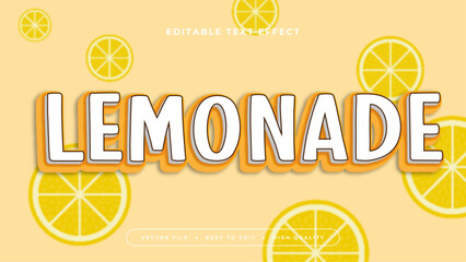 Yellow orange and white lemonade 3d editable text effect - font style