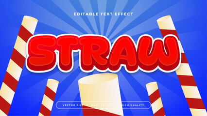 Blue beige and red straw 3d editable text effect - font style