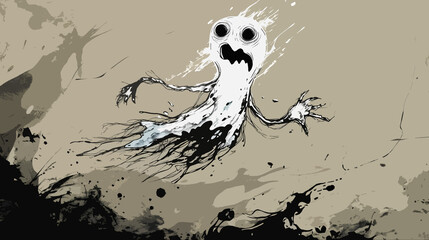 funny ghost character illustration