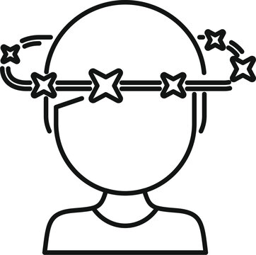 recommend clip art: Pressure pain sick icon outline vector. Dizzy head disease. Care patient cranium