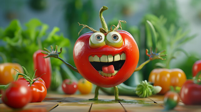 funny 3D vegetable character