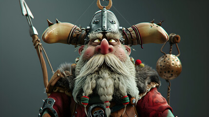 funny 3D Viking character - obrazy, fototapety, plakaty