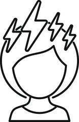 Brain problem icon outline vector. Head sick expression. Human sick