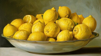 The lemons in the bowl provide a gorgeous sight