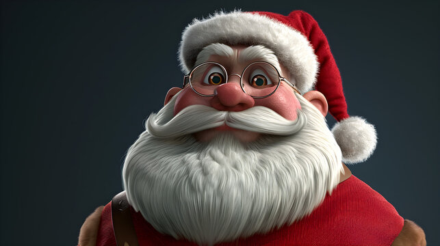funny 3D Santa Claus character