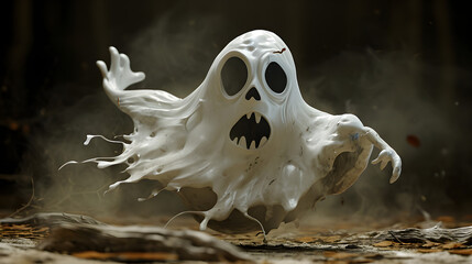funny 3D ghost character - obrazy, fototapety, plakaty