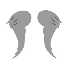 hand drawn angel or bird wings silhouette