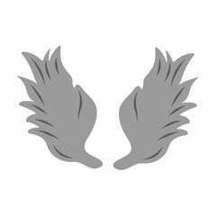 hand drawn angel or bird wings silhouette