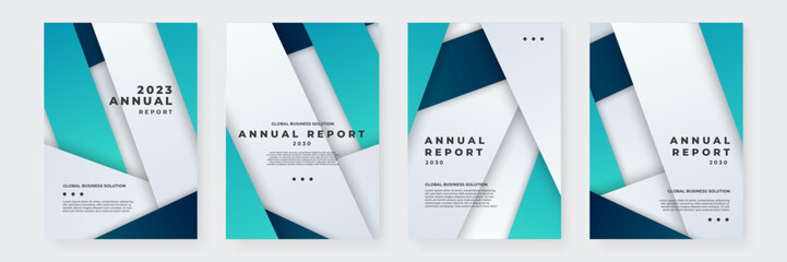 Green blue and white vector modern and minimalist annual report corporate modern cover template for annual report, cover, vector template brochures, flyers, presentations, leaflet, magazine a4 size
