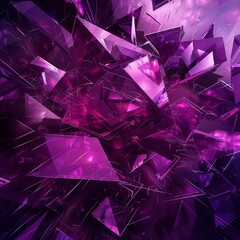 Beautiful Geometric Background in the Style of Interstellar Nebulae Cube Futurism - Dark Purple and Light Magenta - Anamorphic Art Tesseract Wallpaper created with Generative AI Technology