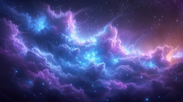 ethereal blue nebula and star formation illustrating a tranquil universe