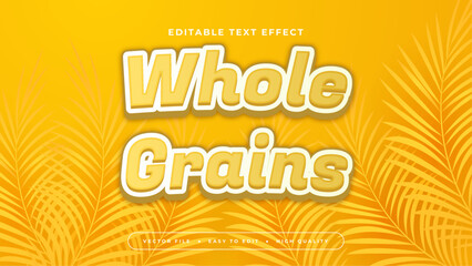 Orange yellow and white whole grains 3d editable text effect - font style