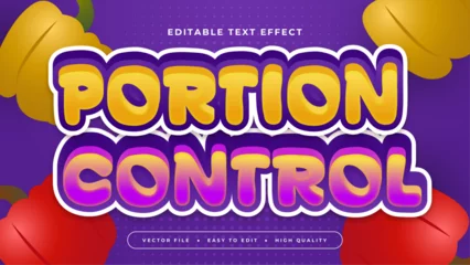 Foto op Plexiglas Yellow red and purple violet portion control 3d editable text effect - font style © QalamVision